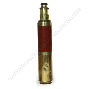 A late 18th century brass three draw telescope engraved…