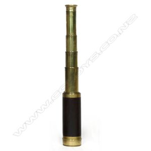 A 19th century six-draw brass pocket telescope, with mahogany…