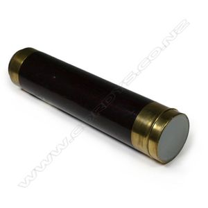 A Victorian kaleidoscope, with mahogany barrel and brass ends,…