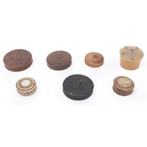 Seven antique circular boxes, 19th century and later,…