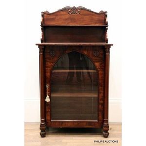 A Regency mahogany chiffonier with glazed door, c1820, the…