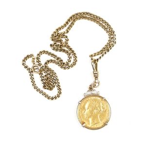 1881 Gold Sovereign Pendant with Chain - Pendants/Lockets - Jewellery