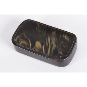 Georgian paper mache snuff box and cover, of rectangular form,…