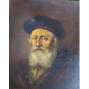 Fr Schoormann portrait of a Rabbi, oil on canvas, signed lower…