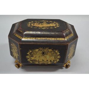 Antique 19th century Chinese export Chinoiserie tea caddy,…