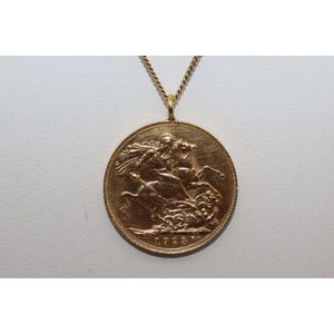 Perth mint full Soverign, 1923 gold sovereign pendent on 9ct…