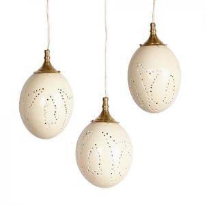 Three ostrich egg lights, European plugs. Light approx height…