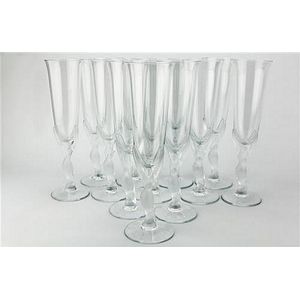 Igor Carl Faberge set of twelve 'Snow Dove' champagne flutes…