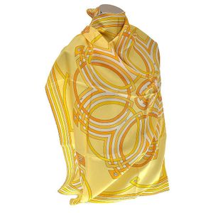 Emilio Pucci square 85cm 33″ Scarf Silk Scarf Pucci pattern orange yellow