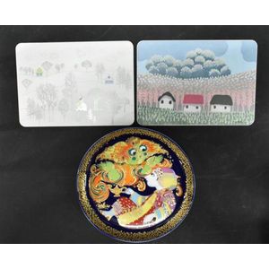 Two Rosenthal porcelain postcards: no. 4 winter scene by Rut…