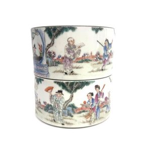 A Chinese famille rose porcelain stacking box, Republic period,…