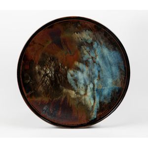 A large glazed stoneware charger by Greg Daly, with impressed&hellip;