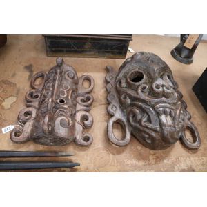 Two Dayak ceremonial masks