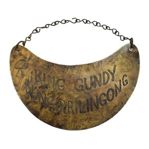 Brass Aboriginal breast plate 'King Gundy Sungirrilingong,…