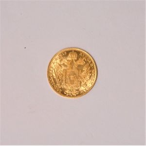 An Austrian 1915 Re-strike 1 ducat gold coin, diameter 2 cm. 3.…
