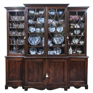 A George III style mahogany library book-case, circa 1900, of&hellip;