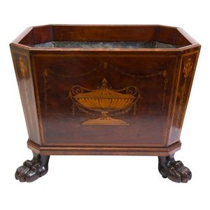 A George III inlaid mahogany cellarette, early 19th century,&hellip;