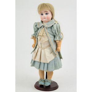 Belton Type Head Doll, stationary blue paperweight eyes, closed…