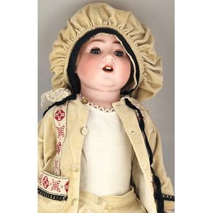 21.5” Antique Germany Bisque Doll B. 3. Brown Sleep Eyes, Compo BJ Body #L