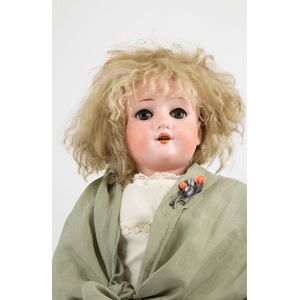 Welsch Doll, blue sleeping eyes, new blonde mohair wig on ball…