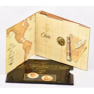 A 1987 $200 gold coin, the Queen Elizabeth observe, reverse…
