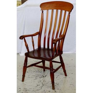Slat back Windsor chair with elm seat and components, stamped&hellip;