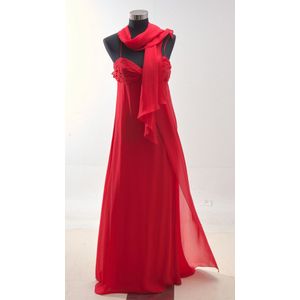 red silk ball dress