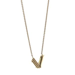 Louis Vuitton Essential V Gold Tone Necklace Louis Vuitton