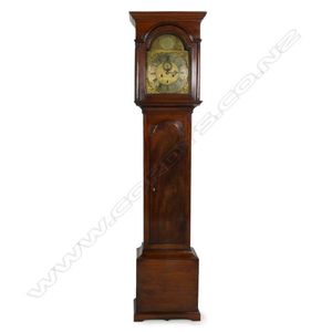 A George III Scottish mahogany long case clock, the hood with&hellip;