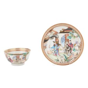 A fine famille rose cup and saucer. Qing Dynasty, Yongzheng…