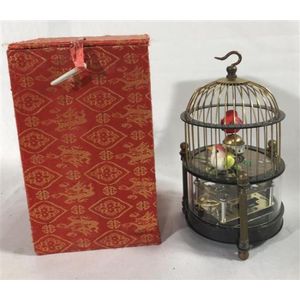 A reproduction bird cage clock automata with two Oscillating…