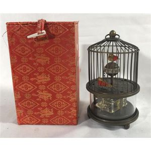 A reproduction bird cage clock automata with two Oscillating…