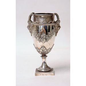 A late 19th century German Hanau Bacchanalian silver urn form…