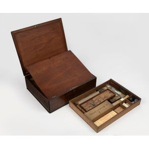 Late 19th Century Mahogany Campaign Style Writing Slope with Drawer