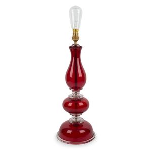 Seguso Murano ruby glass table lamp base, 49 cm high