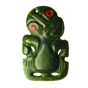 A good early 20th century Maori greenstone hei tiki, even dark…