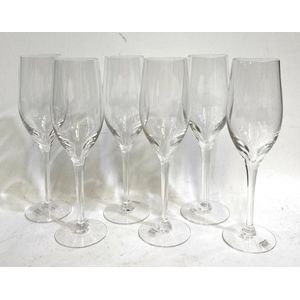 Set of Six Wedgwood Crystal Champagne Glasses (20cm)