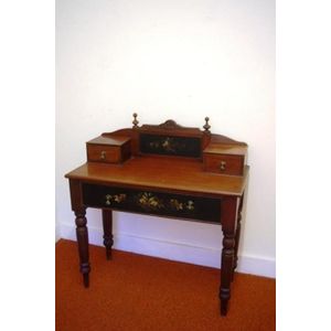 Vintage Writing Table Desk With 2 Small Drawers Above 1 Long