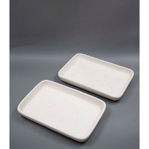 Crown Lynn Potteries, two white large rectangular trays,&hellip;