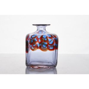 Murano Glass Vases  Cristallo and Red Large Murano Glass Carafe Decanter