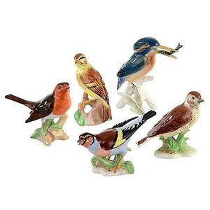 Set of Five German Bird Figures - Dresden - Ceramics