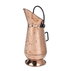 A large copper and iron coal scuttle, English, 19th century, 58…