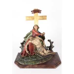 Rare 18th century carved Pieta figure group, in the manner of…