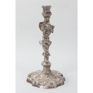 Heavy cast George III sterling silver candlestick, hallmarked,…