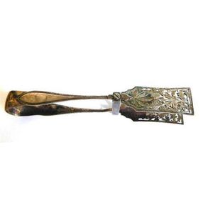 A pair of Victorian silver plate asparagus tongs, c.1890 by…