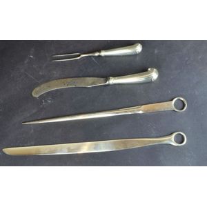 4x antique flatware serving Pcs (i) unusual Georgian meat…
