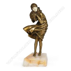 An Art Deco Demetre Chiparus figurine 'The Squall?, circa 1925,…