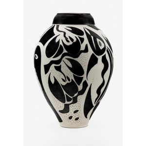 Terry Davies (Australia), 'Sea Theme, Jar', large black and&hellip;