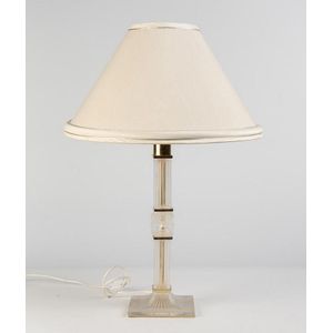 ラリックLaliqueクリスタルガラステーブルランプJosephineジョセフィ Lalique Josephine Table Lamp - Gilt Mount, Frosted Glass