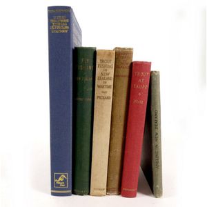 Six New Zealand mid 20th century fishing books, G.E. Mannering,…